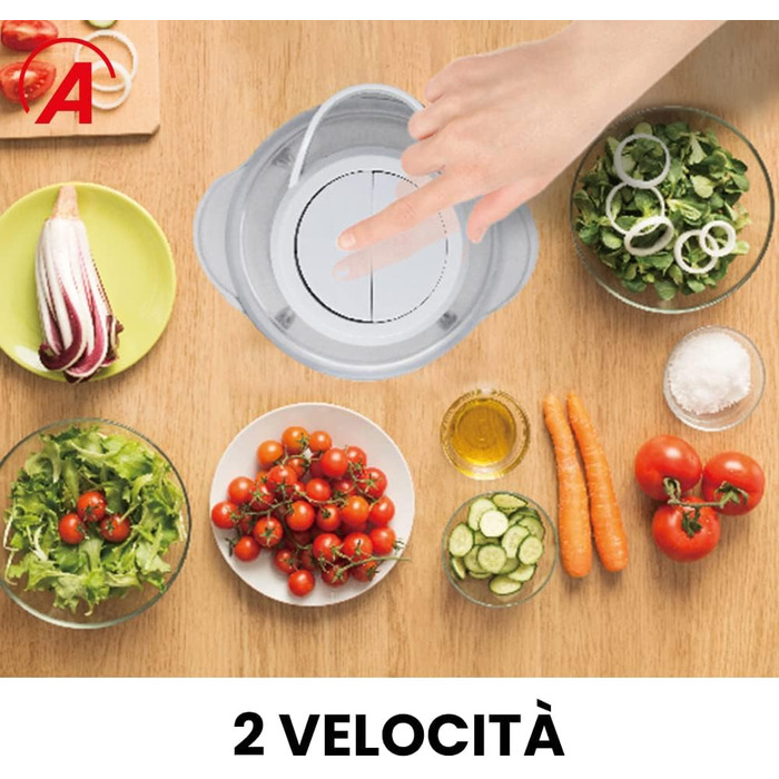 Електричний подрібнювач Ardes ARCHOP01 з 4 сталевими лезами, 300 Вт, 2 швидкості, скляна чаша