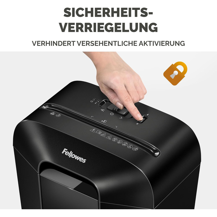 Fellowes шредер для документів, P4, чорний, 15л, для дому та офісу, знищення кредитних карт, 8 листів