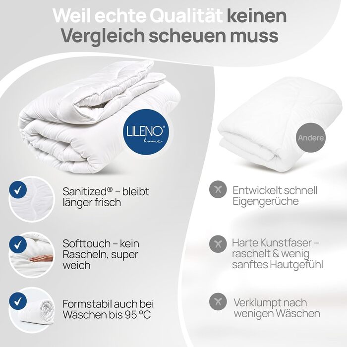 Зимові ковдри LILENO HOME 155x220 см [2 шт] - тепла зимова ковдра для комфортного сну, ковдра для алергіків, витримує прання до 95°C