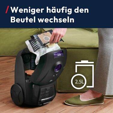 Пилголом Hoover HE2 Kompakt: потужний пилосос з мішком для твердих поверхонь та килимів, фільтр EPA, 3.5 л контейнер, аксесуари, 850 Вт, радіус дії 10 м [HE2Z10A]