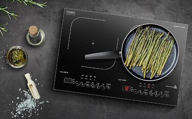 CASO Pro Gourmet 3500 - Двоконфорочна індукційна плитка, max. 3500 Вт, 60-240°C, 12 рівнів потужності, для посуду до 22 см