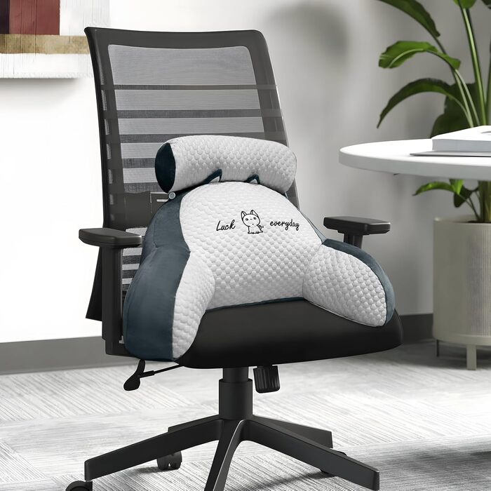 Комфортне крісло-подушка для читання, 70x50 см, сірий, з підголовником та підлокітниками