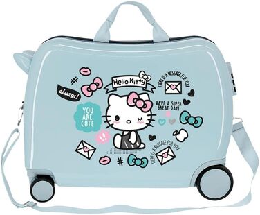 Дитяча валіза Hello Kitty синя 50x39x20 см ABS 38L 2.1кг 4 колеса ручна поклажа з замком