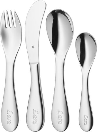 Набір дитячого столового прибору Kinderbesteck Knuddel WMF (4 шт.), полірований, з індивідуальною гравіюванням