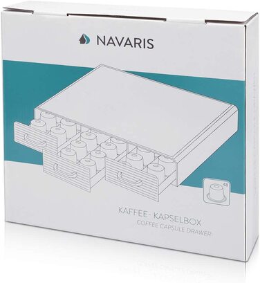 Коробка для зберігання кавових капсул Navaris 3 ящики чорна