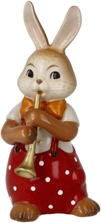 Статуетка кролика Гебель Симпатичний флейтист, виготовлений з фаянсу, розміри 4 х 6 х 8 см, 66-845-79-1