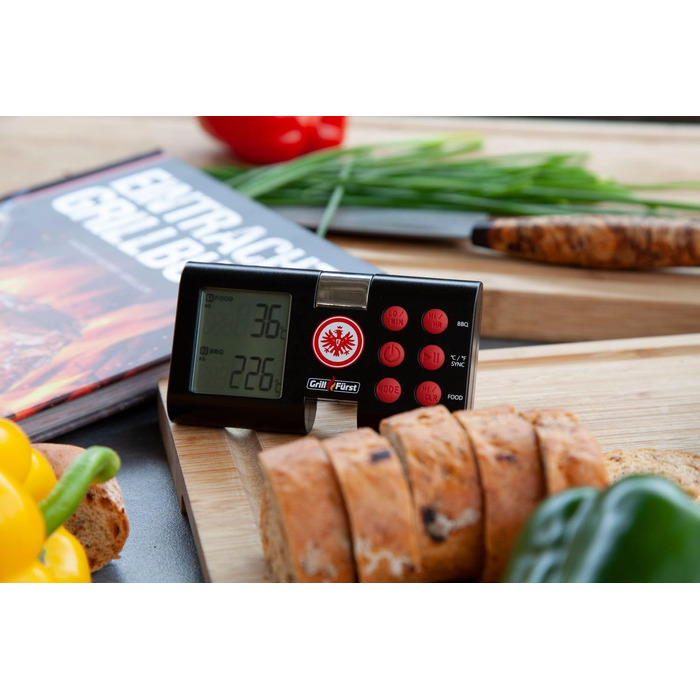 Термометр для барбекю Grillfrst Eintracht Frankfurt Edition - радіотермометр - термометр для м'яса - термометр для смаження радіотермометр SGE Edition