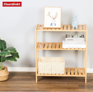 Стелаж бамбуковий Floordirekt Bambus Regal, 3 яруси, 66 x 60 x 26 см (Kansas)