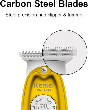 Тример для стрижки волосся KEMEI Pro Zero Gap бездротовий, акумуляторний (км-1949-золото)