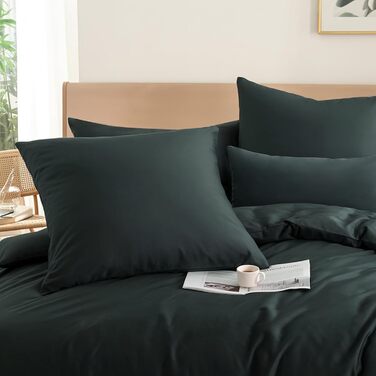 Комплект постільної білизни RUIKASI з бавовни 4-х частинний (200x200 см) сірий - комплект постільної білизни з ремінцем, двоколірний комплект 2 шт. антрацит та світло-сірий