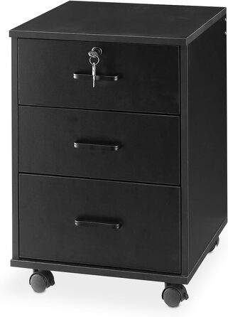 Тролейний контейнер TUKAILAI з 3 висувними ящиками, офісний шафчик на коліщатках, білий, для документів DIN-A4, Legal, Letter