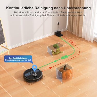 Робот-пилосос Lubluelu SL60 Pro 3-в-1 з док-станцією, Lasernavigation, APP управління, 4500Pa, для твердих поверхонь, килимів, шерсті тварин