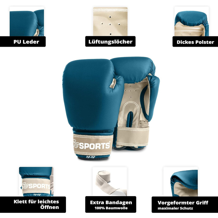 Набір боксерської груші ScSPORTS з боксерською грушею 25 кг, включаючи боксерські рукавички, боксерські бинти та 5-ти точковий сталевий ланцюг, бежевий/бензиновий одномісний