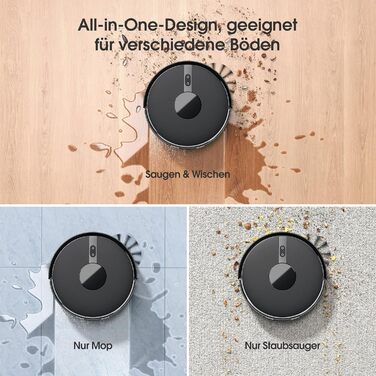 Робот-пилосос BPMIO з функцією миття підлоги та станцією самоочищення, потужність всмоктування 6500Pa, навігація LiDAR, час роботи 180 хвилин, ідеально підходить для шерсті тварин, килима та твердих підлог (B40 Plus)