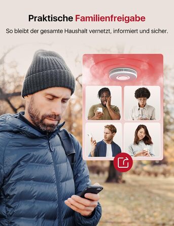 X-Sense Детектор диму з Wi-Fi, голосовим оповіщенням та 17 зонами, 33 мм, 12 шт. (з базовою станцією) XS0B-MR121, для дому