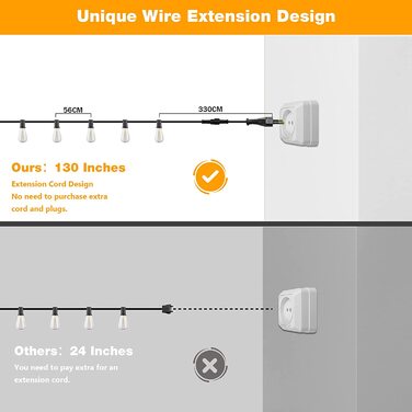 Метрові світлодіодні гірлянди для зовнішнього освітлення, гірлянди G40 для підвісних світильників теплого білого кольору, гірлянди для саду з вуличними водонепроникними світлодіодними лампами 30 1 для вечірки на Різдво (ST38-36.5 м), 18-