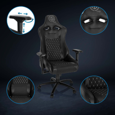 Ігрове крісло / Офісне крісло GAMEBREAKER SX 04 Тканина / Штучна шкіра Чорний hjh OFFICE