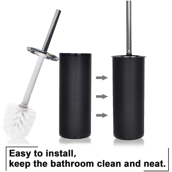 CERBIOR Набір аксесуарів для ванної кімнати, 6 шт. (дозатор для мила, тримач для зубних щіток, стакан для щіток, мильниця) чорний