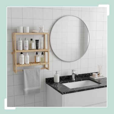 Поличка для ванної кімнати Relaxdays з тримачем для рушників