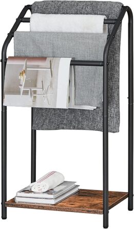 Підставка для рушників HOOBRO, стояча, велика, з 4 перекладинами, 41,5 x 28,5 x 79,5 см, вішалка для одягу, рушників, ковдр, економна, стабільна, в індустріальному стилі