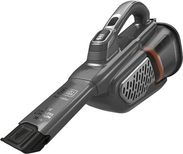 Бездротовий ручний пилосос BlackDecker 36 Втгод/18 В Dustbuster Smart tech (з циклонною дією та двома ступенями всмоктування, вбудованою висувною щілинною насадкою, включаючи зарядний кабель) BHHV520JF, титановий/сріблястий/чорний із зарядним кабелем Тита