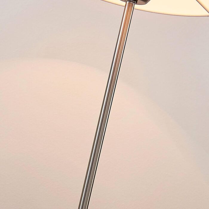 Настільна лампа Lindby з абажуром з тканини, біла. Ідеально для спальні, цоколь E27, 60W.