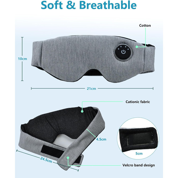 Тепла очна маска PJYU для лікування блефариту та сухості очей, USB-зарядка, миється