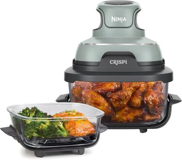Ninja CRISPi Airfryer: Фритюрниця-конвекційна піч, 3.8 л, 4-в-1, 1700 Вт, Sage (FN101EUSTGD)