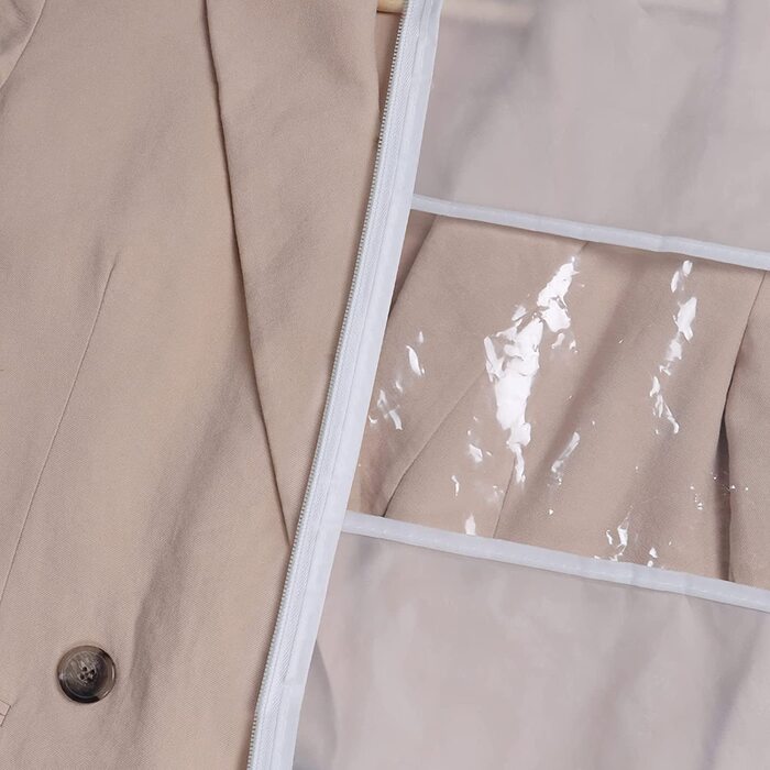 Сумка для одягу KEEG Чохли для одягу довжиною 6 шт., матеріал товщиною до 50 захист від молі, складні, що миються, прозорі сумки для одягу для танцювальних костюмів костюми сукні пальто (152 см) (182 см - 2 шт.)