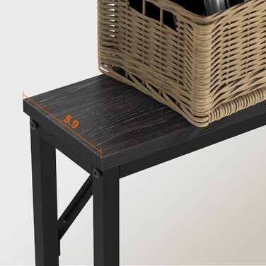 VEDECASA Консоль з 2 висувними ящиками, 2 шт. (240 x 15 x 80 см), зі стільницею, розеткою та USB-портами, чорний – для вітальні, передпокою, офісу