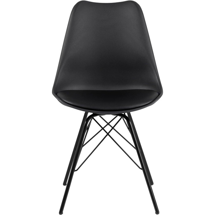 AC Design Furniture Emanuel: Комплект з 2-х обідніх стільців, чорний, PU/Метал, 48,5 x 85,5 x 54 см