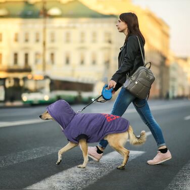 Вітрозахисне пальто для собак Idepet, зимова куртка для маленьких/середніх собак і кішок (L, фіолетовий)