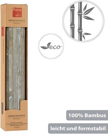 Бамбуковий килимок для ванної кімнати * бамбуковий килимок можна прати * дерев'яна бігунка для ванної кімнати * 100 бамбук * розмір 50x80 см * Колір (50x80 см, сірий камінь)