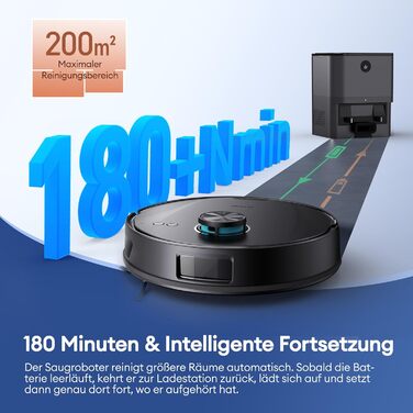 Робот-пилосос Ultenic T20 Pro з функцією миття, 8000 Па, док-станція 3,5 л, для шерсті тварин та килимових покриттів, AI-лазерне уникнення перешкод, керування через додаток