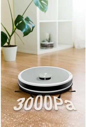 Робот-пилосос MEDION X21 SW з автомийкою та стацією самоочищення (лазерна навігація, потужність всмоктування 3000Pa, 2-в-1, створення точних карт, зони заборони, для кількох поверхів)