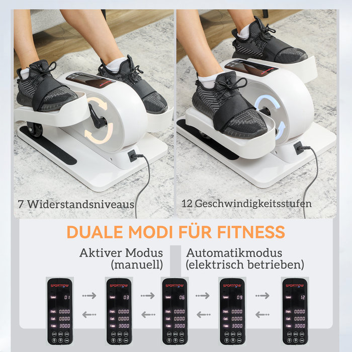 Компактний еліптичний тренажер для дому під стіл, електричний крос-тренажер з 12 рівнями швидкості та 7 рівнями опору