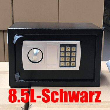 Сейф Tresor з подвійним ригелем, сталевий, з електронним замком та 2 ключами, 8.5л, чорний