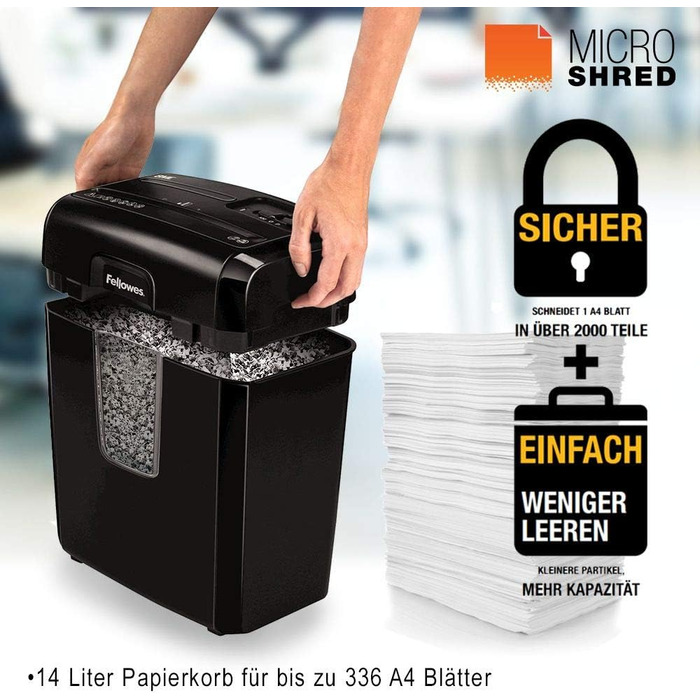 Fellowes Powershred LX50 – Шредер для офісу та дому, 8Mc, чорний