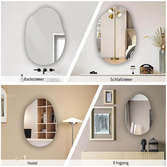 Дзеркало для ванної кімнати Spiegel Schwarz 40x60 см з металевим каркасом, прямокутне, для ванної, вітальні, спальні, гостьового WC