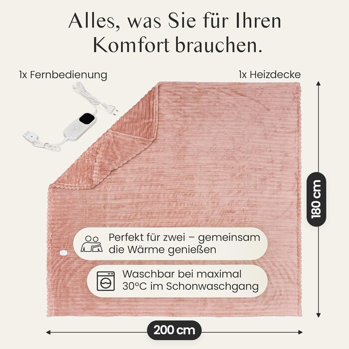 Електрична ковдра Barbero 200x150 см з підігрівом, автоматичним вимкненням, захистом від перегріву, таймером та 6 рівнями температури. Підходить для ліжка, офісу та дивану. Можна прати.