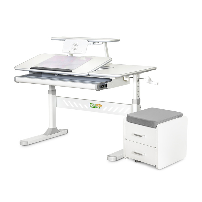 Комплект (S) Evo-Kids TH-320 Grey (парта + тумба) (арт.TH-320 + BD C3_GREY)