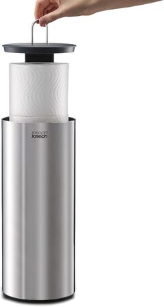 Диспенсер для туалетного паперу Joseph Joseph EasyStore Luxe з кришкою, нержавіюча сталь, на 3 рулони