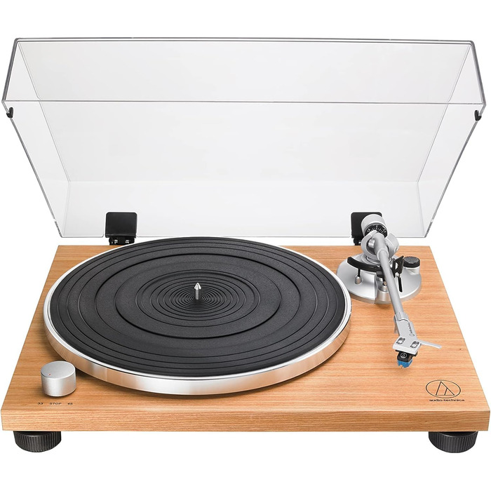 Програвач вінілу Audio-Technica AT-LPW30 з ремінним приводом, корпус з тикового дерева, ручне керування