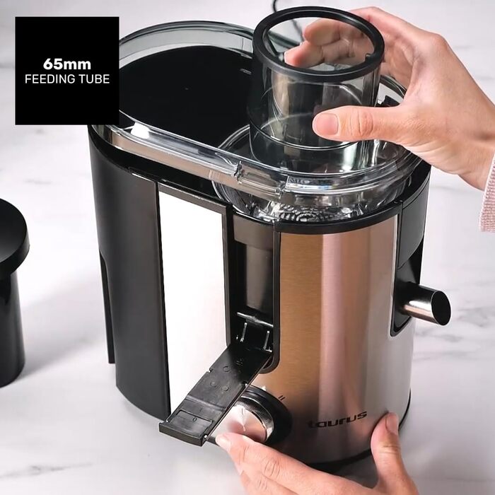 Тaurus Liquafruits Pro Compact - компактний соковичавник з нержавіючою сталлю, 600W, 2 швидкості, 350 мл, 1.2 л, анти-крапельна система