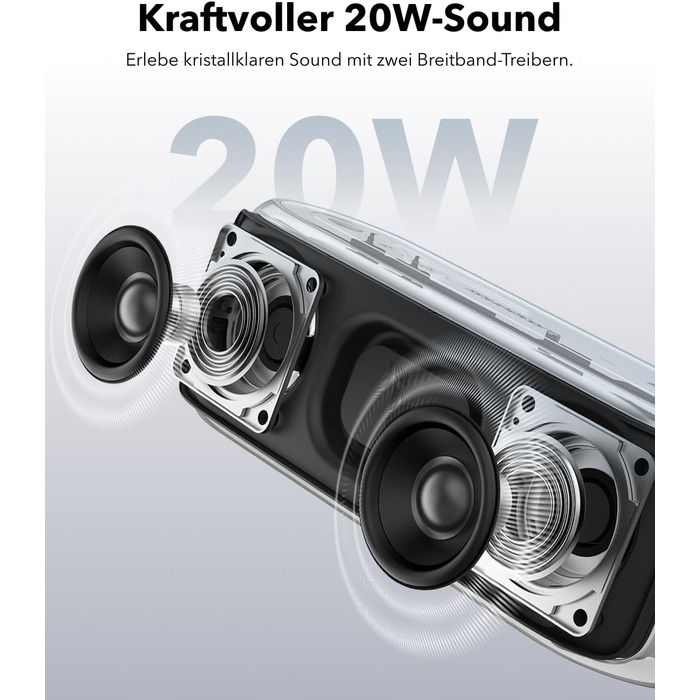 Soundcore Select 2S: Портативна Bluetooth колонка з 20W стерео, BassUp™ та IPX7 захистом (чорний)