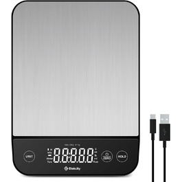 Кухонні ваги ETEKCITY цифрові USB до 10 кг / 1 г сріблясті