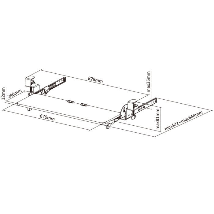 Підставка для клавіатури OfficePro KT145B Black
