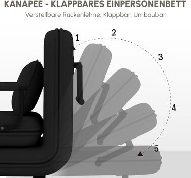 Крісло-ліжко Fabulcozy для односпального ліжка, розкладне, для дорослих, сірий колір, метал, 60 x 68 x 85 см