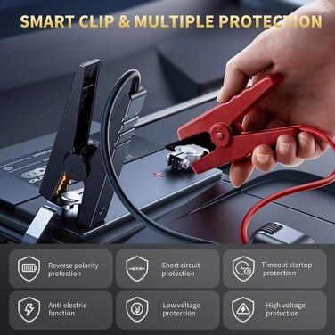 Powerbank Starthilfe 4000A: Портативний пусковий пристрій для авто 12V з LCD дисплеєм та LED ліхтариком. Підходить для бензинових (9.0L) та дизельних (7.5L) двигунів. Ідеально для SUV, мотоциклів та газонокосарок.