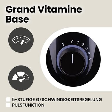 Міксер ZEEGMA GRAND VITAMINE BASE 1829 Вт, скляний глечик 2,2 л, 5 швидкостей, 3 режими, дроблення льоду